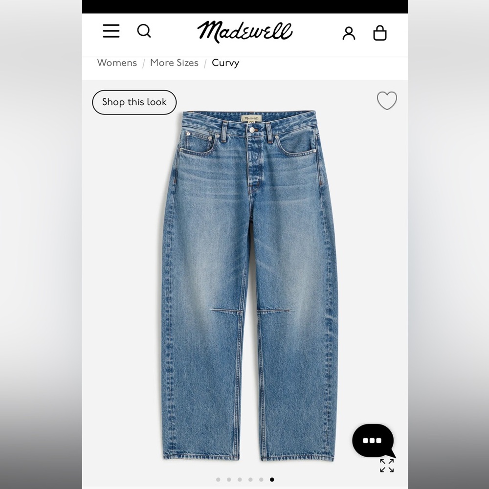Madewell Curvy Barrell- Leg Light Blue Jeans